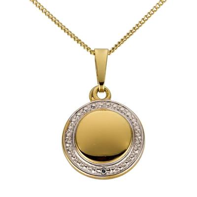 Kettenanhänger FIRETTI "Schmuck Geschenk Gold 333 Halsschmuck Anhänger für Halskette", weiß (gelbgoldfarben, weißgoldfarben, weiß, wweiß), Schmuckanhänger, Damen, 0,01 P2 = erkennbare Einschlüsse, Diamanten Gelbgold 333, 0,8 g, Diamanten, Gelbgold...