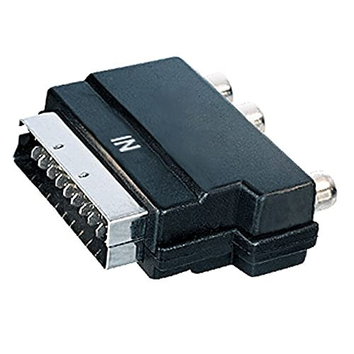 Scart IN (m) naar Composiet 3RCA (v) adapter - zwart