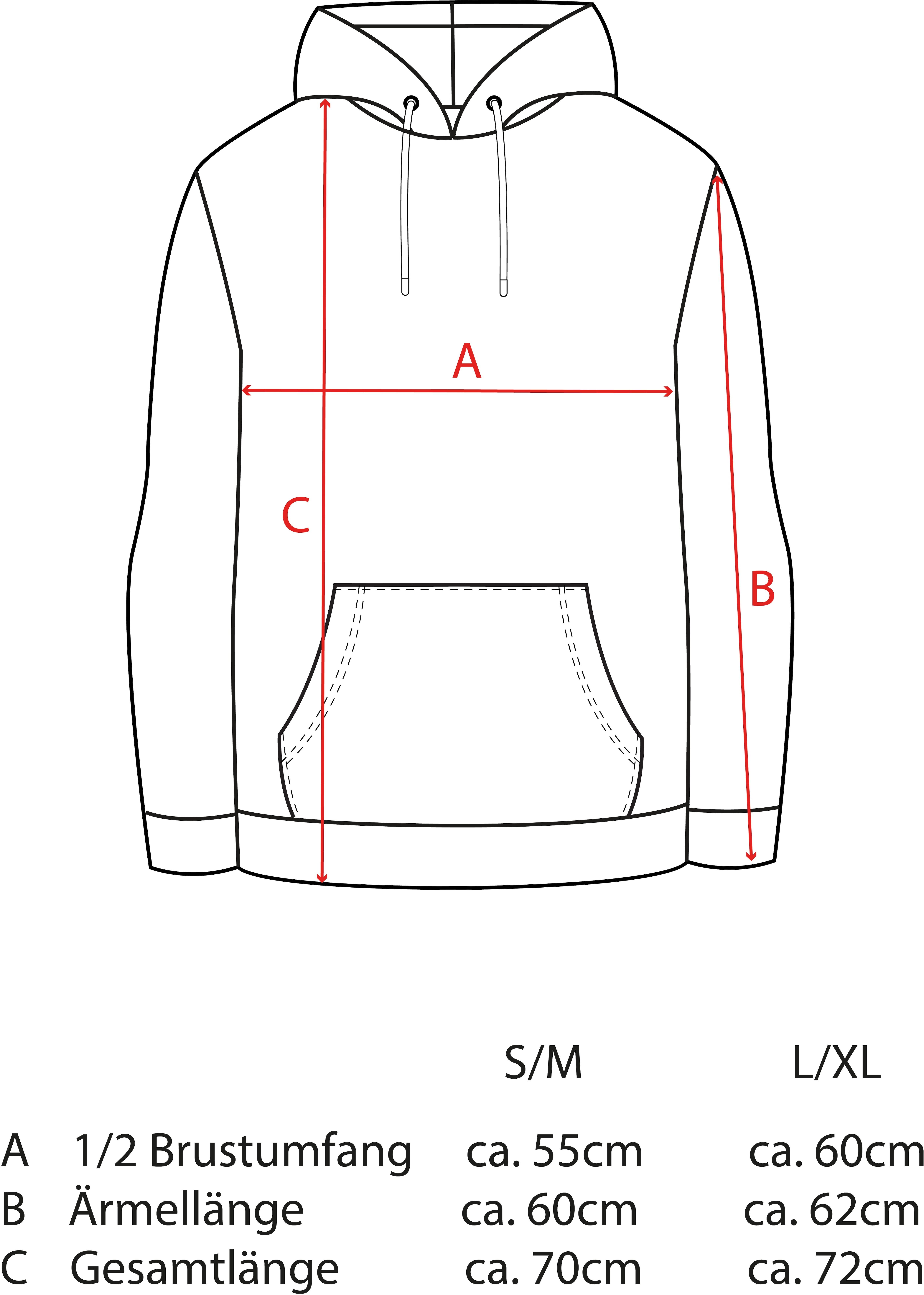 Hoodie ZWILLINGSHERZ "Alissa Shiny", Damen, Gr. S/M, grau (mittelgrau), Sweatware, Obermaterial: 50% Baumwolle, 50% Polyester, comfort fit hüftlang, ohne Ausschnitt, angesetztes Bündchen, Sweatshirts Hoodie, glänzender Print, Daumenloch, Kordel, gestickte