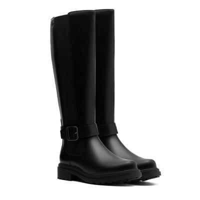Stiefel CLARKS "Orinoco 3 Tall", Damen, Gr. 37,5, Normalschaft, schwarz, Leder, unifarben, Schuhe Stiefel, Plateauschuh, Reiterstiefel mit Lederinnensohle