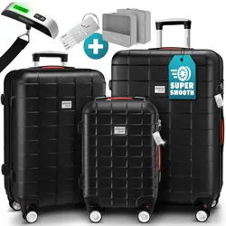 Hartschalenkoffer-Set Exopack 3-tlg Schwarz ABS Zubehör