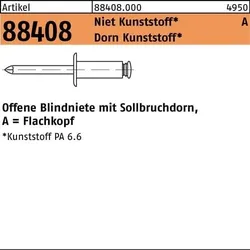 Blindniete R 88408 FLAKO 6x 12 Niet Ku./Dorn Ku. 250 Stück