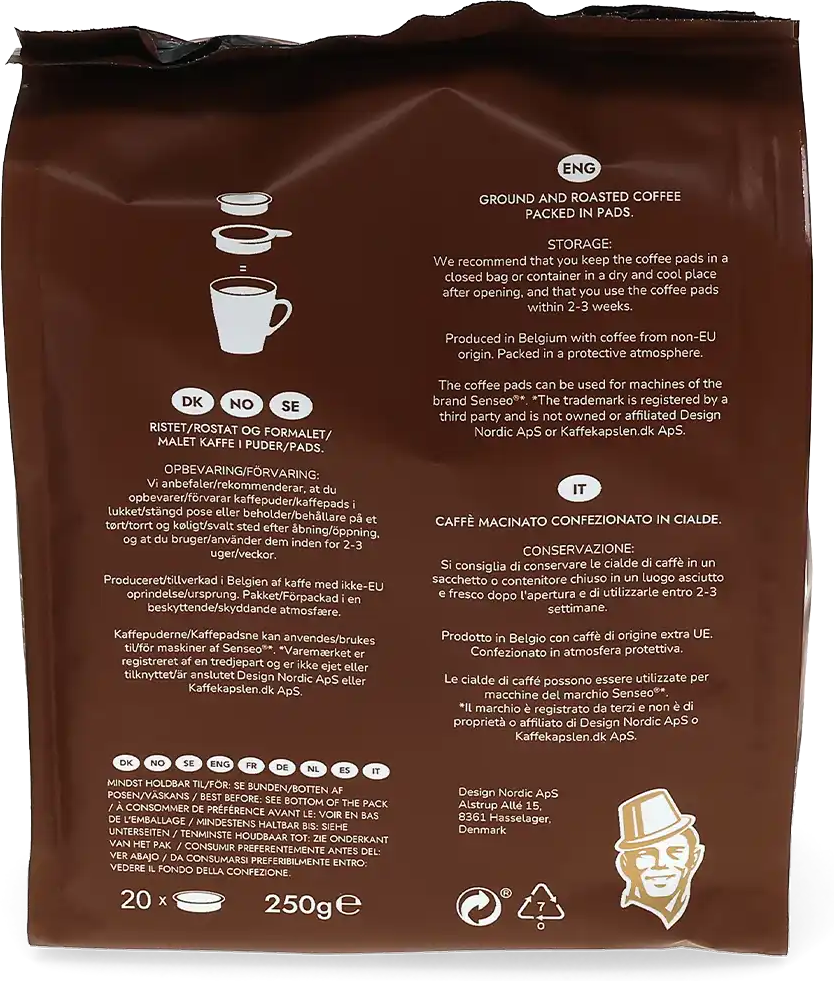 Kaffekapslen   Strong (Grande tasse) - 20 Dosettes de café pour Senseo - Grande - Compatible Senseo