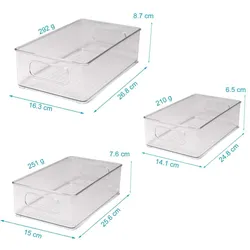 Intirilife Kühlschrank Boxen Set, Küchen Organizer, Transparent