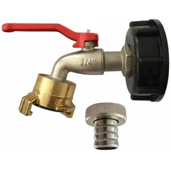Boni-Shop IBC Adapter Set mit S60 Grobgewinde und 3/4 Zoll Wasserhahn