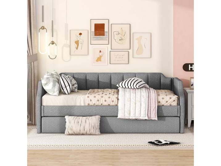 Lit - KOMHTOM - Lit daybed - 90x200 cm - Rollbett 90x190 cm - Capacité 120 kg
