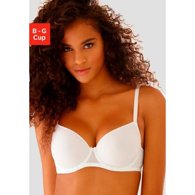 Schalen-BH LASCANA "Invisible Pink", Damen, Gr. 70, Cup F, weiß, Microtouch, Obermaterial: 86% Polyamid, 14% Elasthan, BHs BH Schalen-BH T-Shirt-BH, mit Spacer-Schalen, perfekt unter weißer Kleidung, Sommer