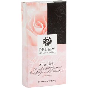 Peters Pralinen mit Genuss verführt Alles Liebe, 8 Stück, 8 verschiedene Sorten, mit Alkohol, 100 g