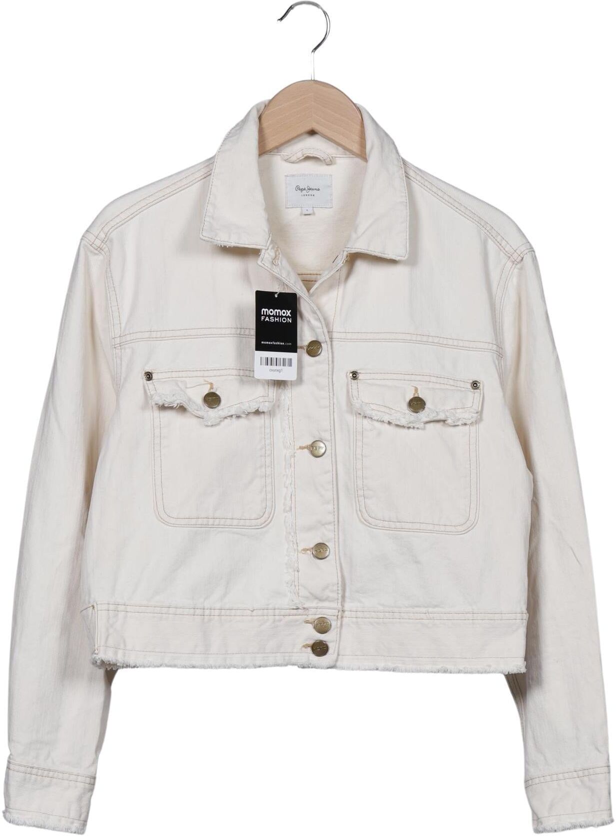 Pepe Jeans Damen Jacke, Cremeweiß, Gr. L, Baumwolle - Second Hand