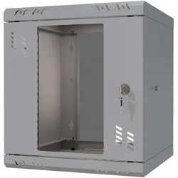 Stalflex Rack Cabinet 10" 6U, 300mm, Glass Door, Grey S-RC10-6U-300GG (6 HE, 10 Zoll Rack), Serverschrank, Grau