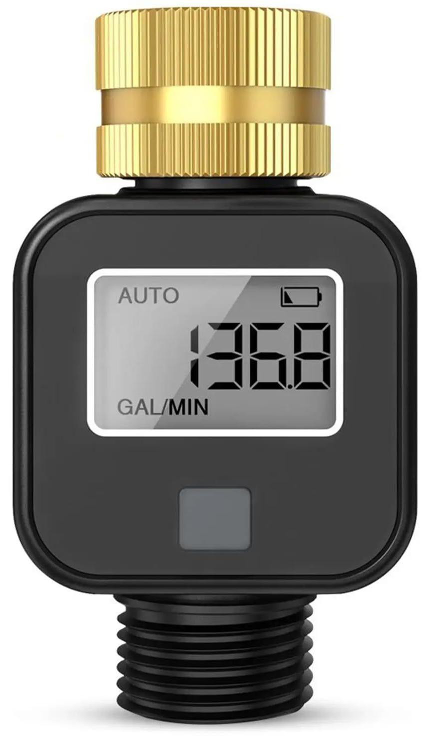 Lustrens Messing waterstroommeter met LCD-scherm voor zwembadvulling en tuinslang