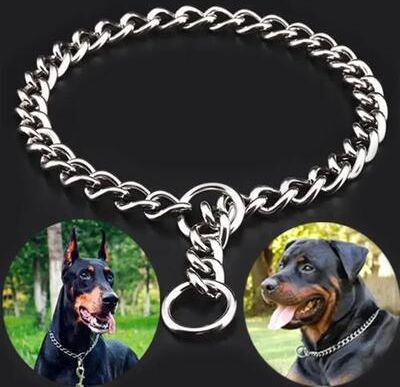 Inspired Finds Adjustable Stainless Steel Dog Training Choke Collar For Bulldogs & Strong Dogs 19.69in X 0.10in