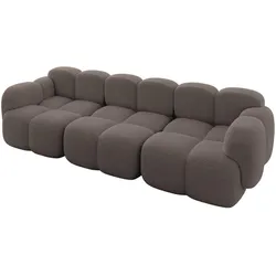 3-SITZER modulares Sofa Miko-S2 300x118x75 cm Braun Bouclé