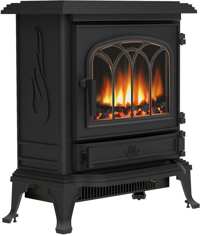 Flare Canterbury Freestanding Electric Cast Iron Stove Matt Black 66cm H X 60.5cm W X 32.5cm D