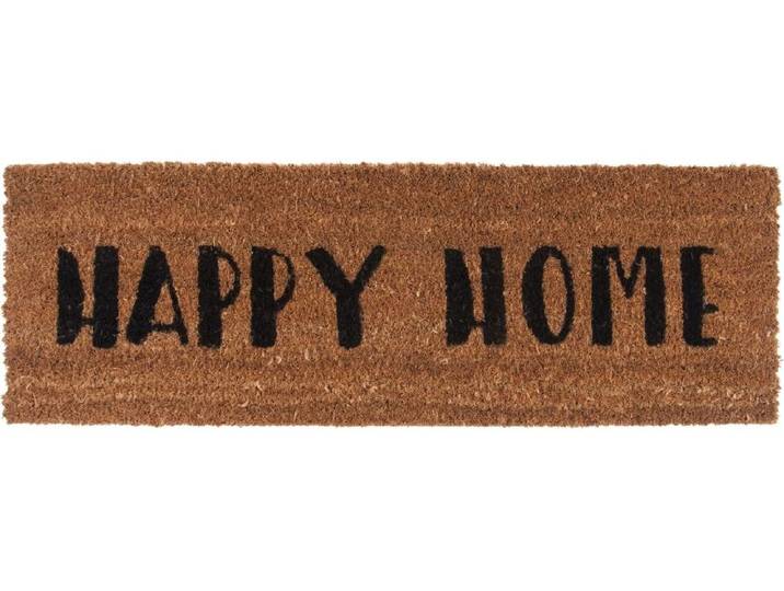Fussmatte PRESENT TIME Fussmatte Happy Home , braun, B:75cm L:26cm, Kokos, Teppiche, Fussmatte