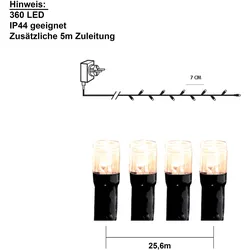 Star Trading, Lichterkette, LED crispy white, Lichterkette, 360 LEDs (25.60 m)
