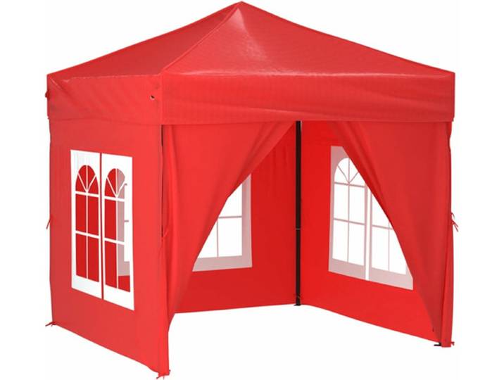 vidaXL - Partytent - inklapbaar - met - zijwanden - 2x2 - m - rood