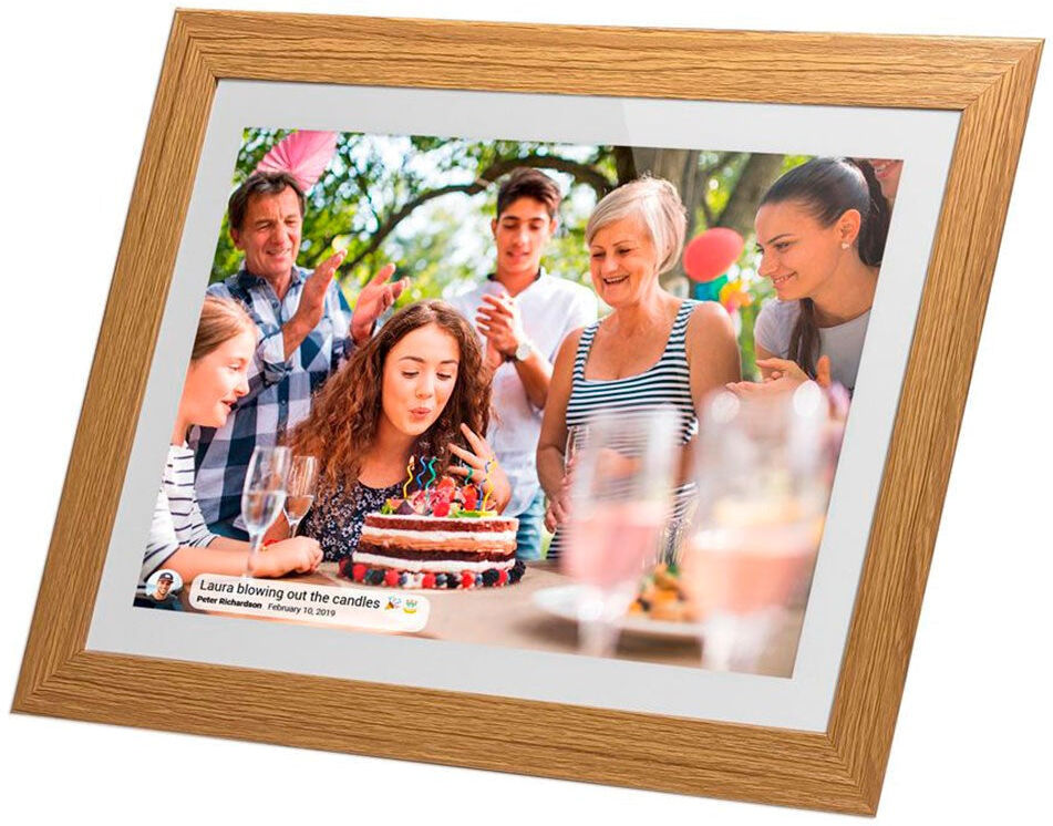 Lippa 10" Smart WiFi Frameo Fotoramme (28,8 x 21 cm) - Træfarvet