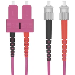 helos LWL OM4 Patchkabel Duplex LSZH 3,0mm SC/ST erikaviolett 1,0m