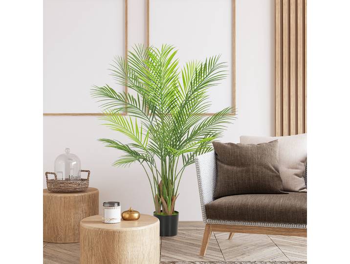 HOMCOM Palmier Artificiel 120cm avec Pot Vert