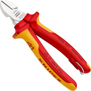 Knipex Seitenschneider 70 06 160 T, 160 mm, verchromt, Mehrkomponentengriffe isoliert, VDE-geprüft
