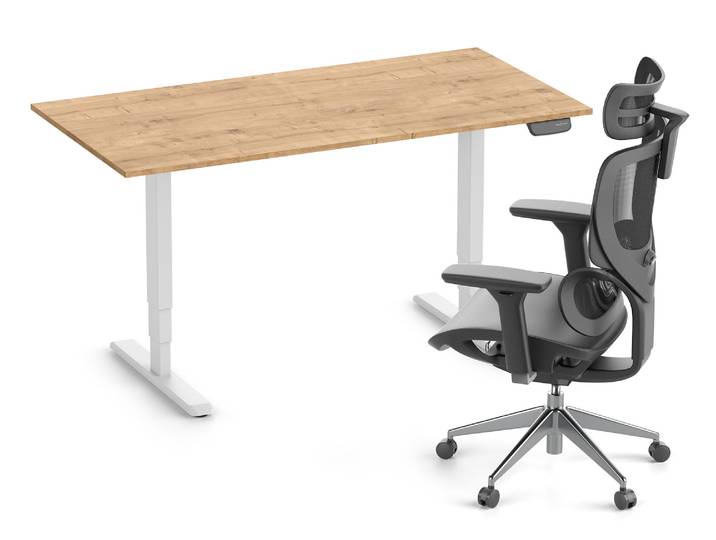 PRIMUS + Stuhl SENTA FX Weiß 180x80 Eiche
