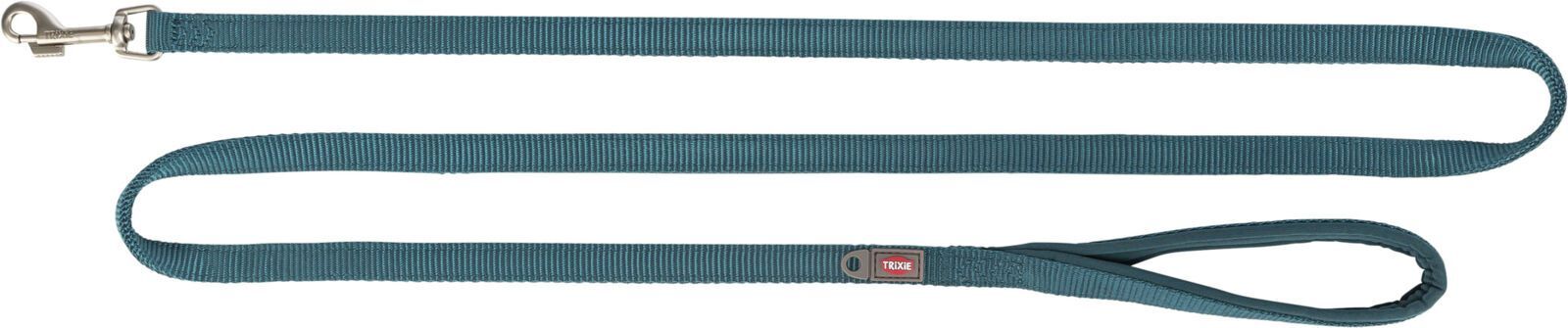 TRIXIE Premium Leine extra lang, doppellagig M–L, petrol