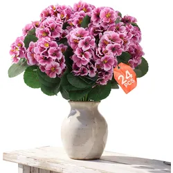VEVOR Kunstblumen Gefälschte Geranien mit Stielen 24 Bündel Pfirsichrosa, Künstlicher Blumenstrauß als Deko für Zuhause Büro Hochzeit & Café, aus Seidenstoff & Kunststoff, Pflegefreie Kunstpflanze