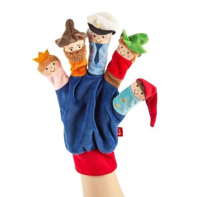 Sigikid 43505 - Fingerpuppen Handschuh Kasper/Räuber/Polizist/Prinzessin, Einheitsgröße