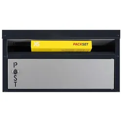 SafePost, Briefkasten, 65 TIAMAT Paketbox silber/anth + 12 Schl.