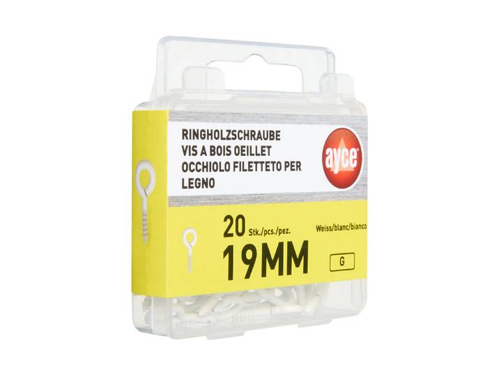 Ayce Ringschraube Weiss 19 mm M5