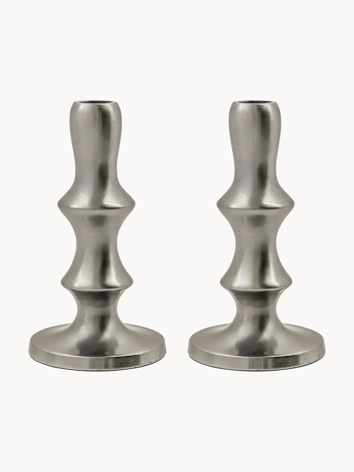 House Doctor Reese kaarshouders voor stompkaarsen, 2-delig, zilver, metaal