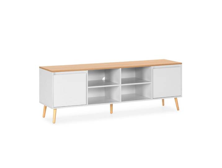 Meuble tv 2 portes couleur blanc