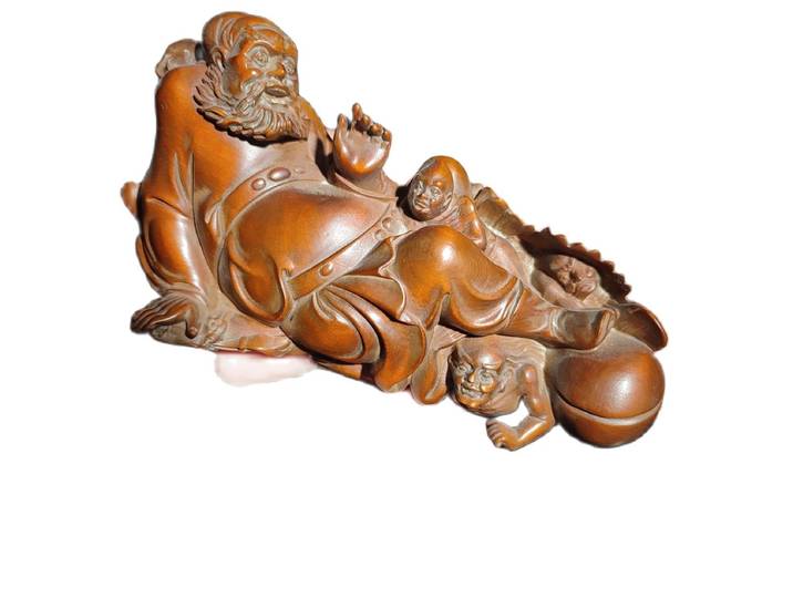 Figurine sculptée en bois vintage, statue antique, décoration de maison, sculpture d'étude, salon, bureau