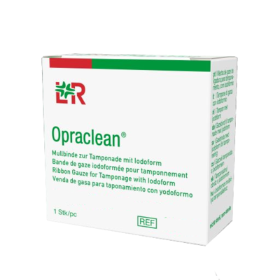 Lohmann & Rauscher GmbH & Co.KG OPRACLEAN Mullbinde z.Tampon.m.Jodoform 2 cmx5 m 1 St 04436906