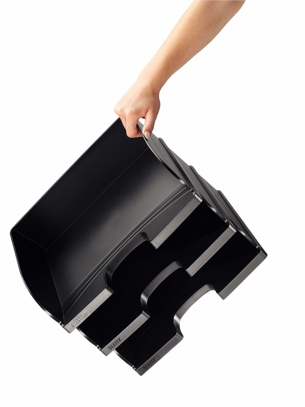Leitz Plus Briefkorb, Querformat Jumbo Schwarz