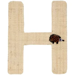 RICE Raffia Buchstaben Sticker, H, Igel