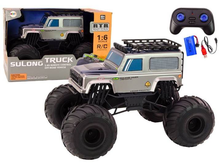 Wisam RC-Auto Großer ferngesteuerter Offroad-SUV 2.4G RC 1:6 Grau