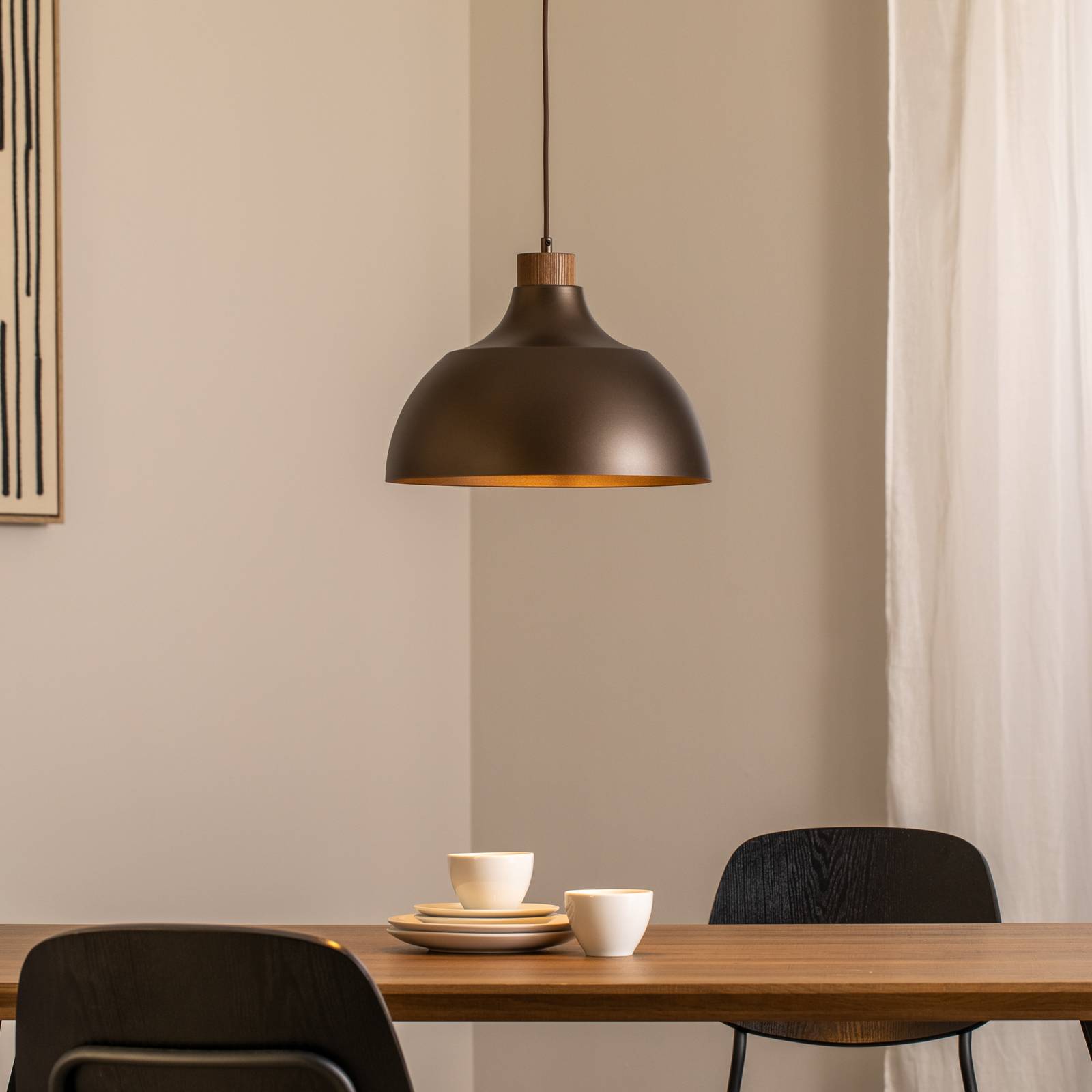 Lampa wisząca Kaitt TK Lighting, możliwość ściemniania, brązowy / rdzawy, salon / jadalnia, metal, skandynawski