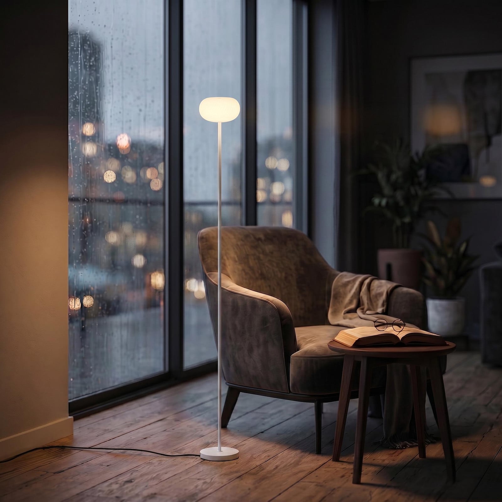 Northpoint LED designvloerlamp voor woonkamer en slaapkamer, wit