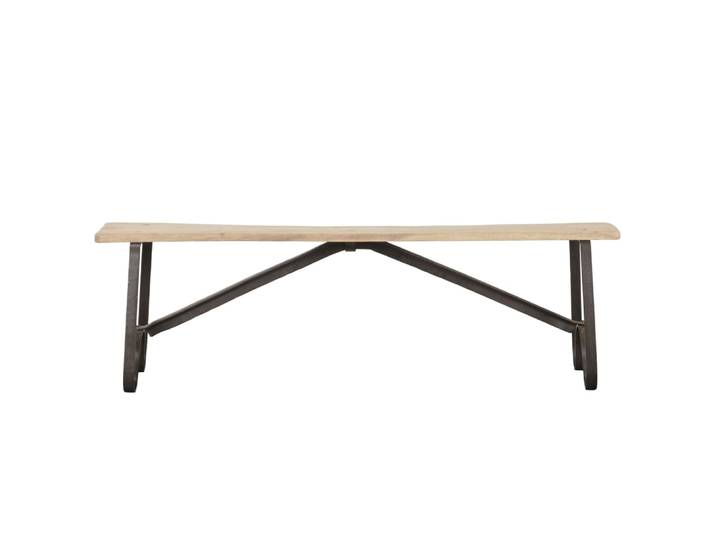 Banc en teck et fer marron 155x38x44 cm