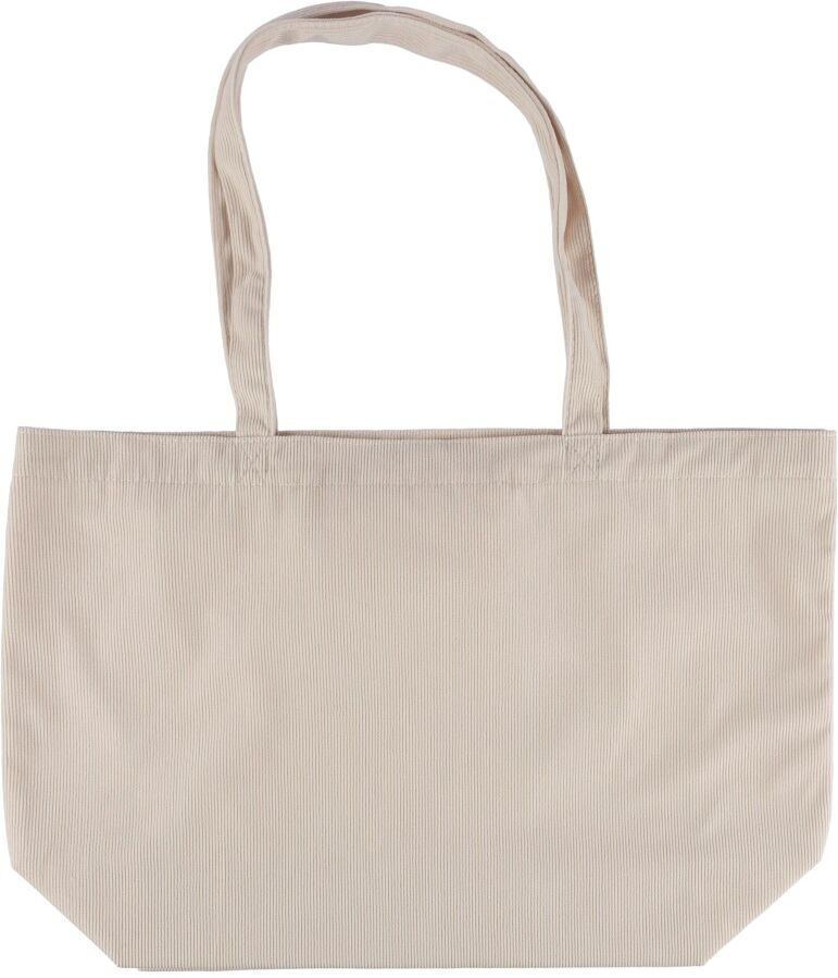 Sac shopping personnalisable en velours côtelé Tino beige