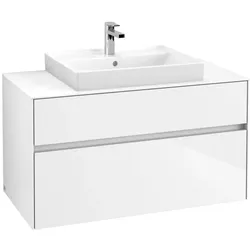Villeroy & Boch Collaro Waschtischunterschrank C01900DH 100x54,8x50cm, Waschtisch mittig, Glossy White