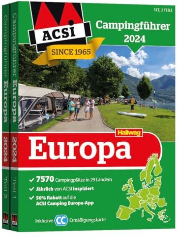 ACSI - Europa 2024, Campingführer ACSI: Bestehend aus 2 Bänden inkl. ACSI CampingCard Ermässigungskarte (Hallwag ACSI Führer) - Preis vom 30.09.2026 09:01:18 h