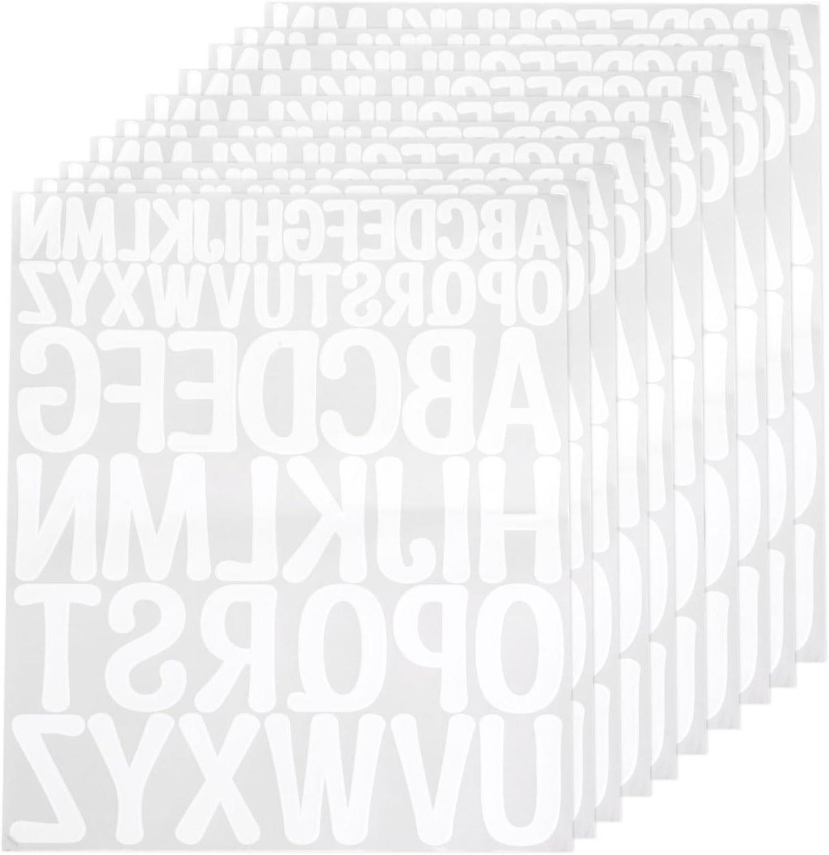624 stuks Vinyl Letterstickers - Zelfklevende Alfabet Stickers voor Ambachtelijke Decoratie - Wit