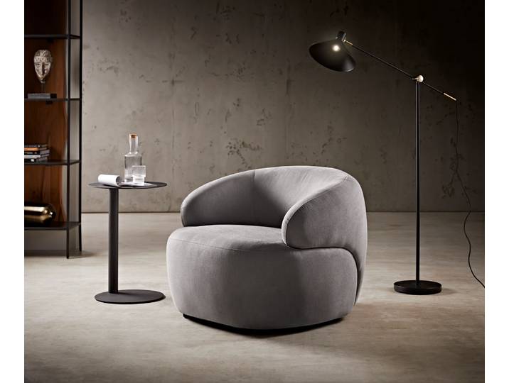 Fauteuil lounge Nova 88x88 cm microfibre gris