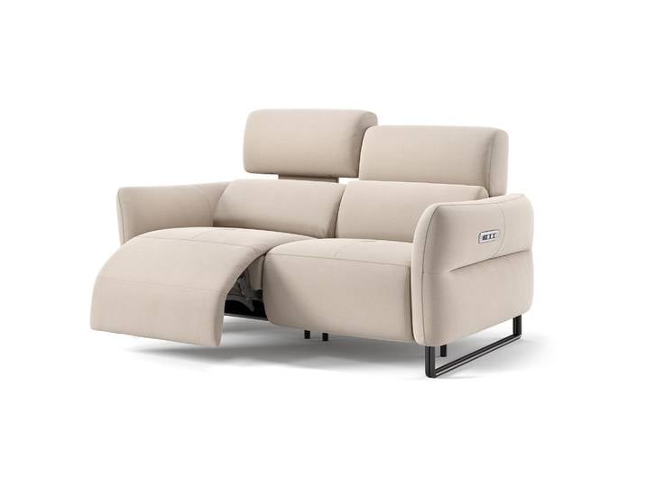 Stoff Sofa LUNA 2-Sitzer Elektrische Relaxgarnitur Funktionscouch Couch