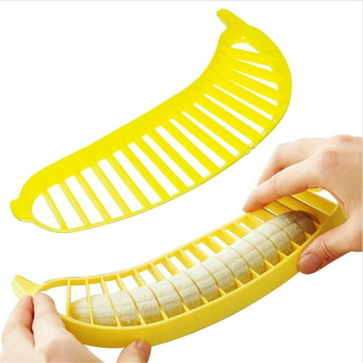 König Design Banaan- en worstsnijder, 2 stuks, Geel