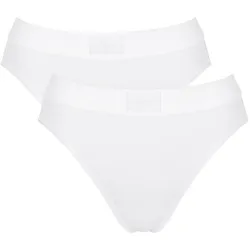 Sloggi Damen Slips, 2er Pack - Double Comfort Tai 2P, Unterhose, Stretch-Baumwolle Weiß / L