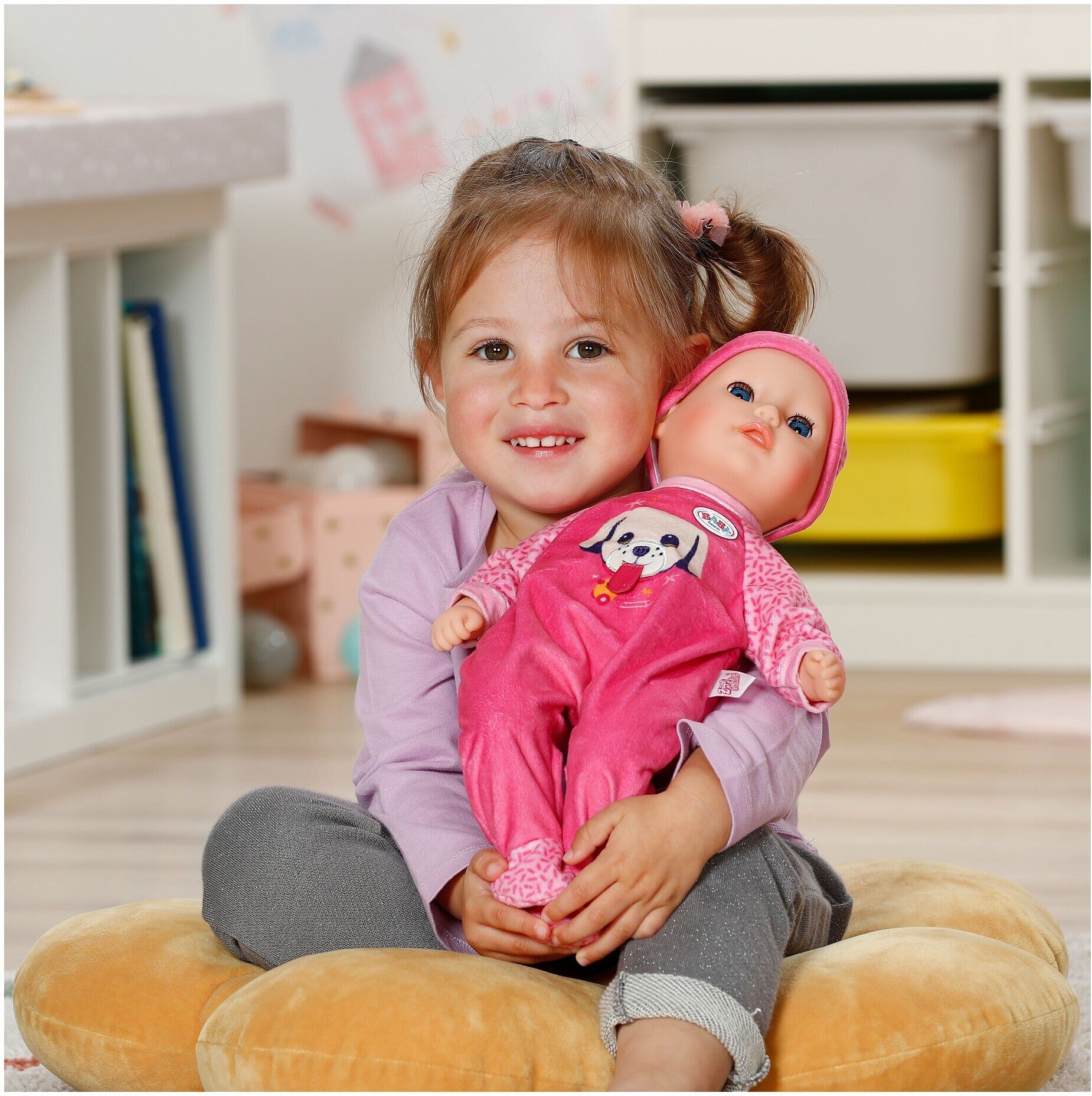 Zapf Creation BABY born Anna Pink 36cm Doll with Bottle for Toddlers - Soft Cuddly Toy for Imaginative Play - Includes Baby Bottle